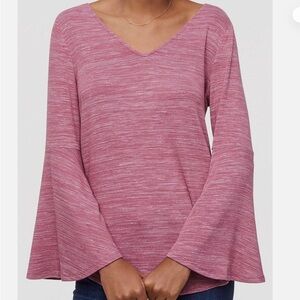 LOFT Mauve Bell Sleeve Blouse
